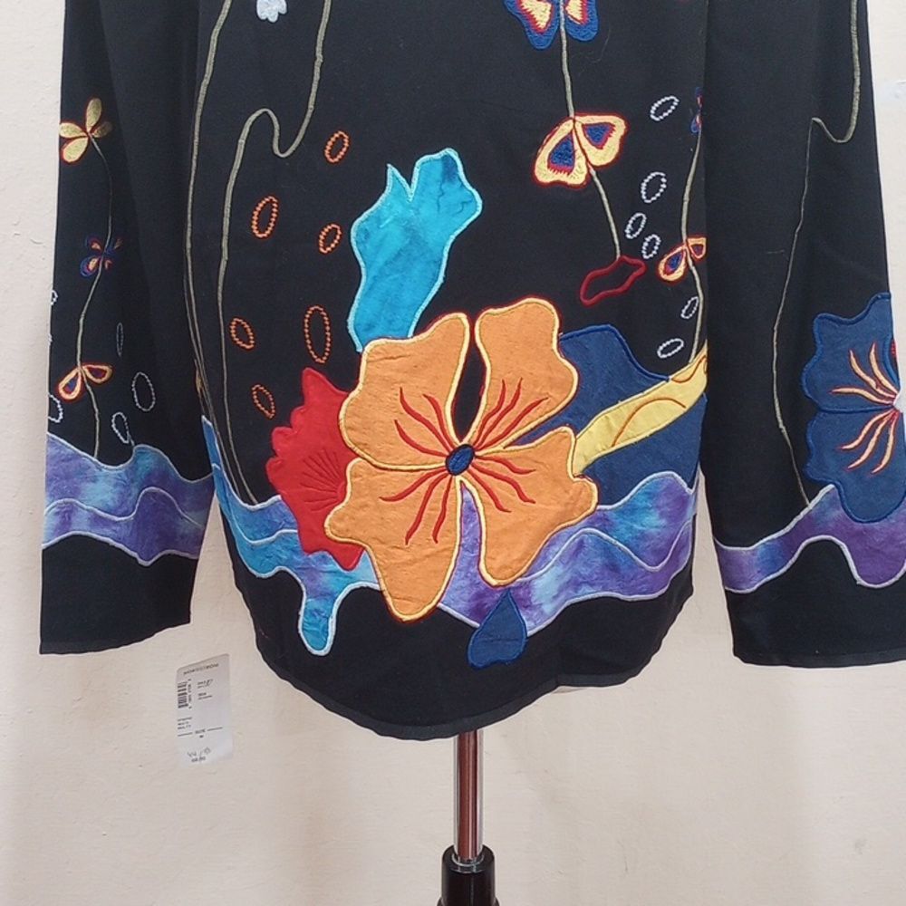 Julia Kim Allure Art to Wear Embroidered Butterfly Jacket ~ M - NEW! - Picture 8 of 12